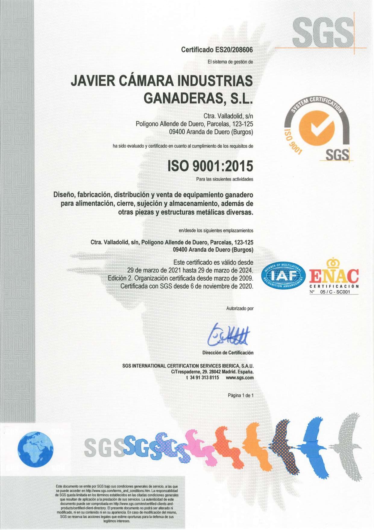 Certificado ISO 9001 Certificado ISO 9001